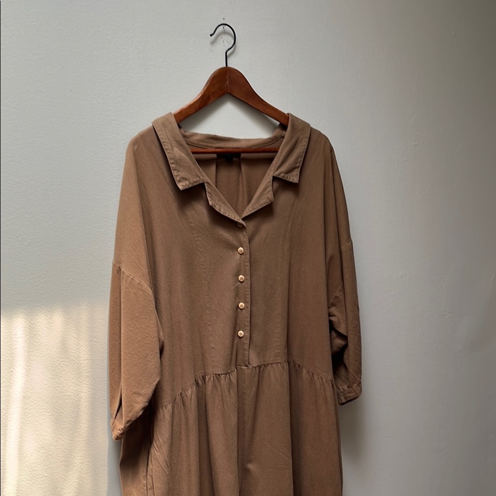 Brown Button-Up Dress